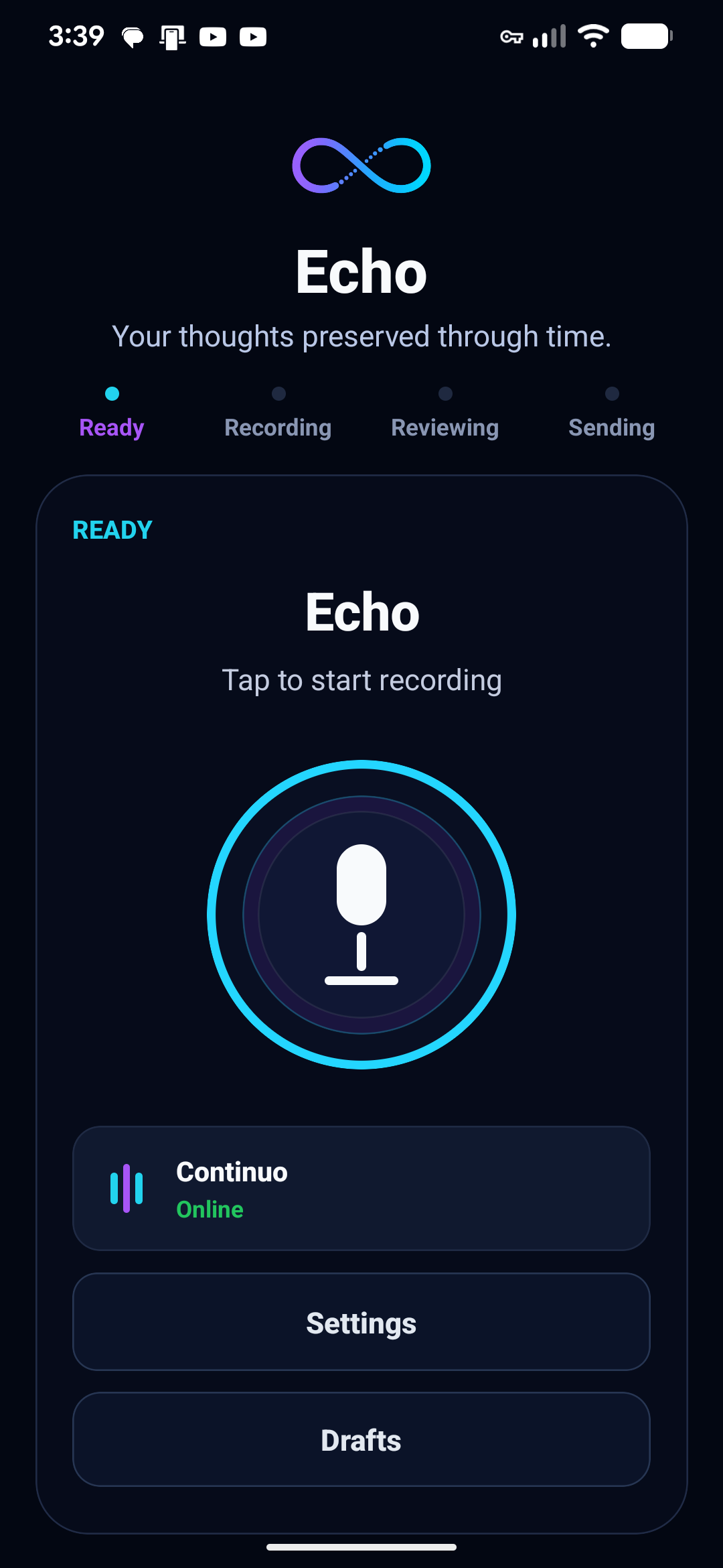 Echo mobile capture screen