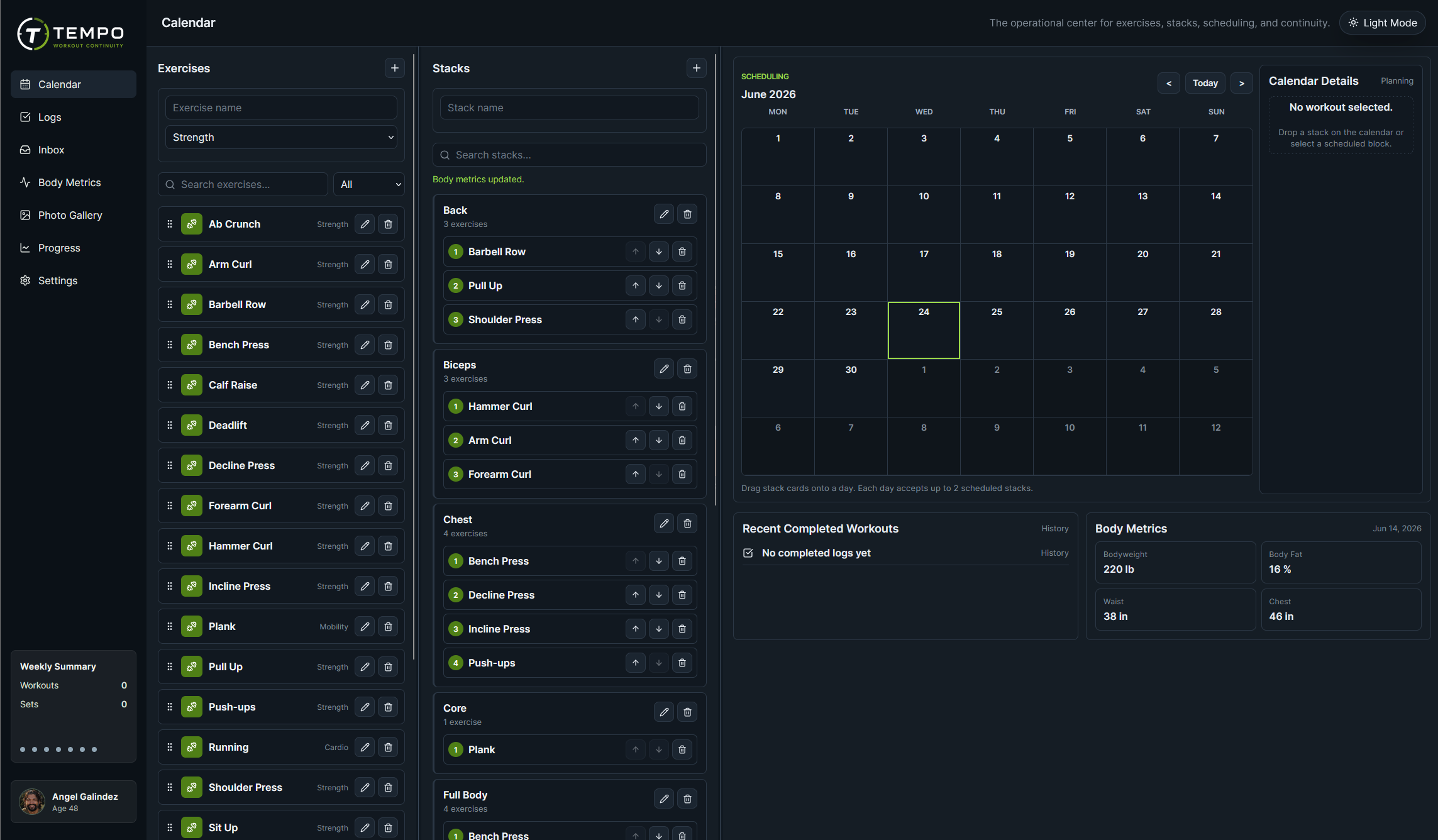 Tempo Calendar screenshot