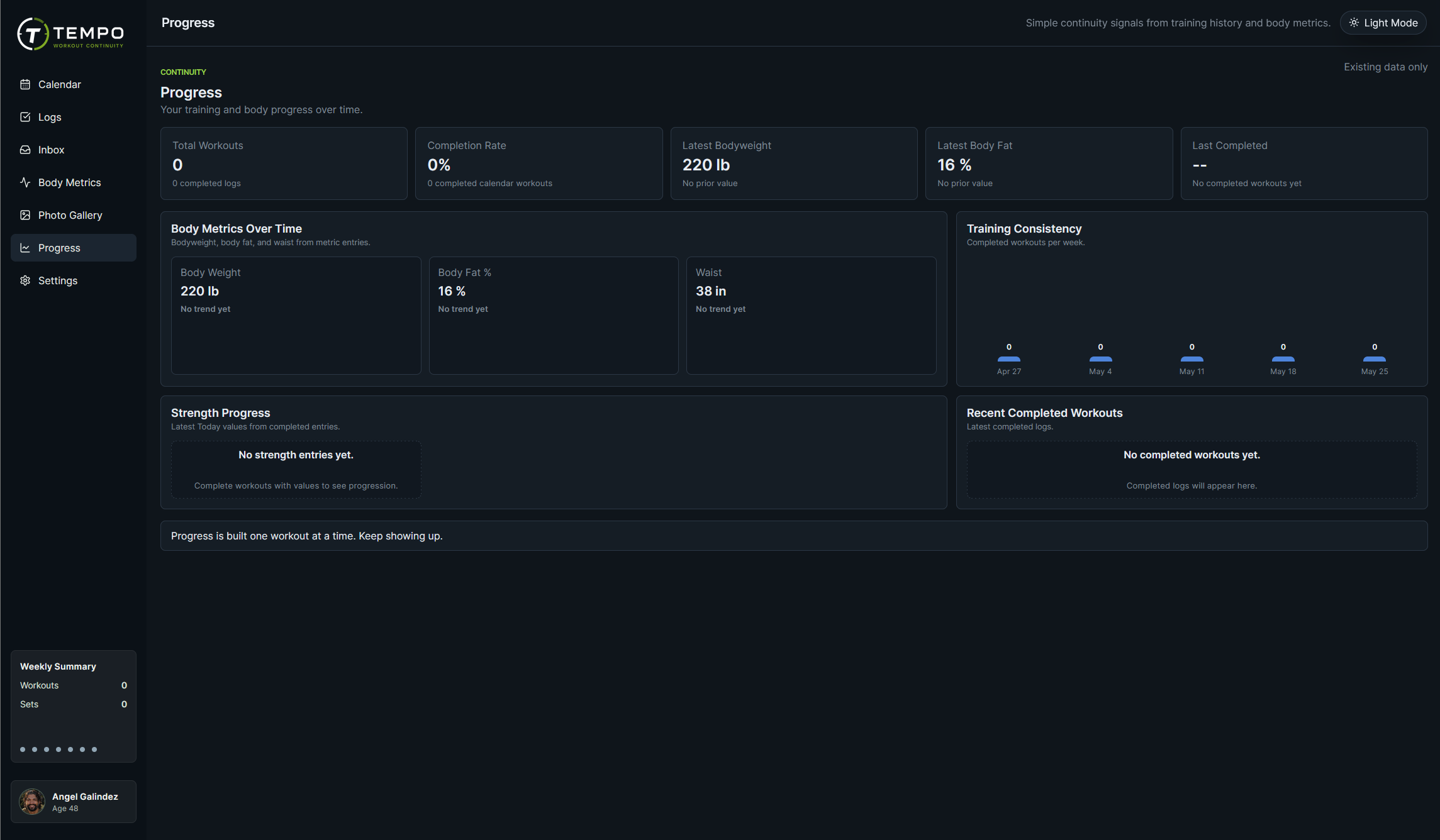 Tempo Progress screenshot